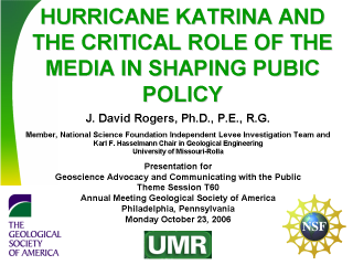 Hurricane Katrina and the critical role of the media in shaping public policy